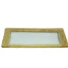 Online CT142G Glass Rectangular Tray with Gold Design- 10"W x 14.5"L - cozylivehome.com | we sell a wide range of comfortable household items Giftware