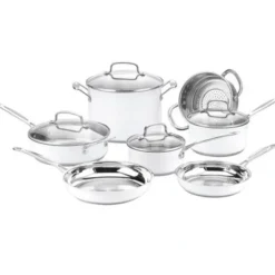 Clearance Cuisinart Chef's Classic 11pc Stainless Steel Series White Cookware Set - cozylivehome.com | we sell a wide range of comfortable household items Housewares