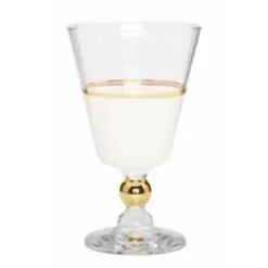 CWG3310W White Water Glasses with Gold Trim and Clear Stem - cozylivehome.com | we sell a wide range of comfortable household items^ Shop All