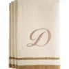 Fashion D - Cotton velour monogram towel - Ivory - cozylivehome.com | we sell a wide range of comfortable household items Giftware