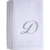 Flash Sale D - Cotton velour monogram towel - White - cozylivehome.com | we sell a wide range of comfortable household items Giftware