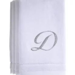Flash Sale D - Cotton velour monogram towel - White - cozylivehome.com | we sell a wide range of comfortable household items Giftware