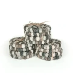 Dappled Gray Felt Ball Coasters Set-4 - cozylivehome.com | we sell a wide range of comfortable household items^ Shop All