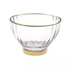 Online DB1045 Straight Line Textured Bowl with Vivid Gold Rim and Base - cozylivehome.com | we sell a wide range of comfortable household items Giftware