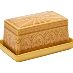Debossed Stoneware, Crackle Glaze Butter Dish - cozylivehome.com | we sell a wide range of comfortable household items^ Shop All