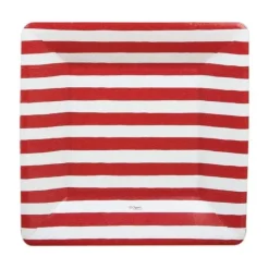 DESSERT PAPER PLATE RED & WHT STRIPE SQ - cozylivehome.com | we sell a wide range of comfortable household items^ Shop All