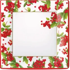 DINNER PAPER PLATE CHRISTMAS BERRY RED SQ - cozylivehome.com | we sell a wide range of comfortable household items^ Shop All