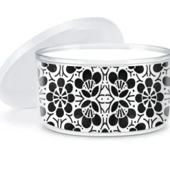DOUBLE WALL INSULATED BOWL W/LID 22OZ BLACK FLOWERS - cozylivehome.com | we sell a wide range of comfortable household items^ Shop All