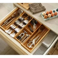 DrawerStore Bamboo Expanding Cutlery, Utensil & Gadgets Organizer - cozylivehome.com | we sell a wide range of comfortable household items^ Shop All