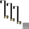 EL-44165-BLACK MODERN METAL OTD SINGLE HOOK BLACK WITH 3 GOLD ROUND HOOKS - cozylivehome.com | we sell a wide range of comfortable household items^ Shop All