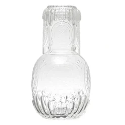 EMBOSSED GLASS CARAFE W/8 OZ EMBOSSED DRINKING GLASS - cozylivehome.com | we sell a wide range of comfortable household items^ Shop All