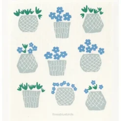 FLOWER POTS ON WHITE SWEDISH DISHCLOTH - cozylivehome.com | we sell a wide range of comfortable household items^ Shop All
