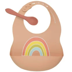 Fresh & Messy Silicone Bib & Spoon Set Rainbow - cozylivehome.com | we sell a wide range of comfortable household items^ Shop All