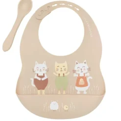 Fresh & Messy Silicone Bib & Spoon Set Prairie Kitty - cozylivehome.com | we sell a wide range of comfortable household items^ Shop All