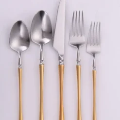 FSLM-1811GSM TAJ Majestic Flatware Two Tone Matte Gold Service For 4 - cozylivehome.com | we sell a wide range of comfortable household items^ Shop All