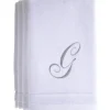Store G - Cotton velour monogram towel - White - cozylivehome.com | we sell a wide range of comfortable household items Giftware