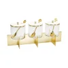 Online GCS3345 Three Glass Canister Set White Lids Gold Block Base - cozylivehome.com | we sell a wide range of comfortable household items Giftware