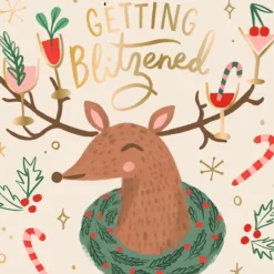 GETTING BLITZENED FUNNY CHRISTMAS COCKTAIL NAPKIN - cozylivehome.com | we sell a wide range of comfortable household items^ Shop All