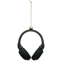 New Glass & Resin Headphones Ornament w/ Green Glitter - cozylivehome.com | we sell a wide range of comfortable household items Ornament