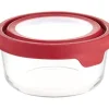 GLASS STORAGE ROUND 4 CUP RED - cozylivehome.com | we sell a wide range of comfortable household items^ Shop All