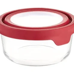 GLASS STORAGE ROUND 4 CUP RED - cozylivehome.com | we sell a wide range of comfortable household items^ Shop All