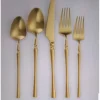 Good FSLM-1811GM TAJ Majestic Flatware Matte Gold Service For 4 - cozylivehome.com | we sell a wide range of comfortable household items^ Shop All