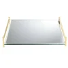 GT2184 Glass Square Tray with Gold Handles - 11.75"L x 11.75"W x 2"H - cozylivehome.com | we sell a wide range of comfortable household items^ Shop All