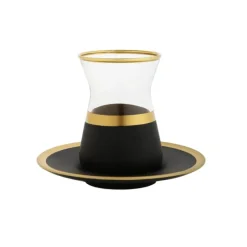 GTG2056 Tea Cups and Saucers with Black and Gold Design - cozylivehome.com | we sell a wide range of comfortable household items^ Shop All