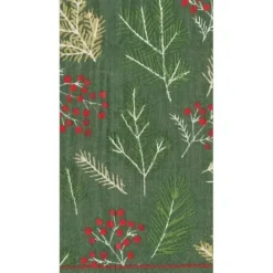 GUEST NAPKINS SPRIGS AND BERRIES EVERGREEN - cozylivehome.com | we sell a wide range of comfortable household items^ Shop All