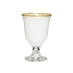 GWG3699W Short Stem Water Glasses White with Clear Stem and Gold Rim - cozylivehome.com | we sell a wide range of comfortable household items^ Shop All