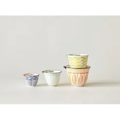 Hand Stamped Striped Stoneware Measuring Cups Set 4 - cozylivehome.com | we sell a wide range of comfortable household items^ Shop All