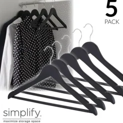 Clearance HANGERS 5PK ROLLER MATTEBLACK - cozylivehome.com | we sell a wide range of comfortable household items Housewares