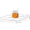 HCST-WHT Honeycomb Tabletop Simanim Tray- White Marble Lucite - cozylivehome.com | we sell a wide range of comfortable household items^ Shop All