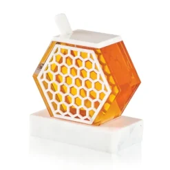 HD-WHT Honeycomb Honey Dish- White Marble Lucite - cozylivehome.com | we sell a wide range of comfortable household items^ Shop All