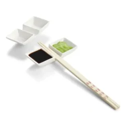 HELEN'S ASIAN KITCHEN 2-SECTION SAUCE DISH W/ CHOPSTICK REST SET OF 2 - cozylivehome.com | we sell a wide range of comfortable household items^ Shop All