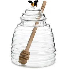 HIC Glass Honey Jar w/ Lid & Honey Dipper - cozylivehome.com | we sell a wide range of comfortable household items^ Shop All