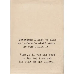 HIDE MY HUSBAND'S STUFF FUNNY NATURAL TOWEL - cozylivehome.com | we sell a wide range of comfortable household items^ Shop All