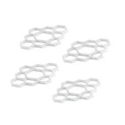 HNR-WHT Honeycomb Napkin Rings- White Marble Lucite- Set of 4 - cozylivehome.com | we sell a wide range of comfortable household items^ Shop All