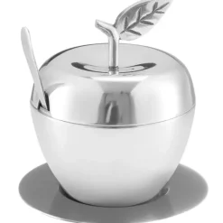 Honey Dish Apple Shape Stainless Steel With Tray & Spoon - cozylivehome.com | we sell a wide range of comfortable household items^ Shop All