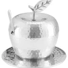 Honey Dish Apple Shape Stainless Steel Hammered With Tray & Spoon - cozylivehome.com | we sell a wide range of comfortable household items^ Shop All
