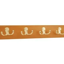 HOOK RACK-OAK/BRASS 16″ w/4 HOOKS - cozylivehome.com | we sell a wide range of comfortable household items^ Shop All