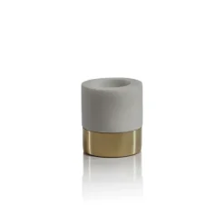 IN-7371 Bodega Marble and Brass Tealight Holder - White & Gold Set Of 2 - cozylivehome.com | we sell a wide range of comfortable household items^ Shop All