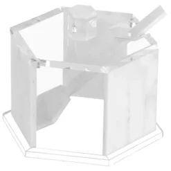 J-HDHL-WM Lucite Hexagon Honey Dish White Marble - cozylivehome.com | we sell a wide range of comfortable household items^ Shop All