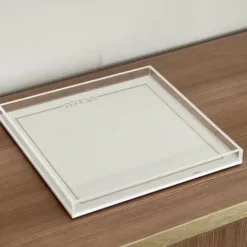 J-HTL-W-GD Lucite Havdalah tray w Leather Gold - cozylivehome.com | we sell a wide range of comfortable household items^ Shop All