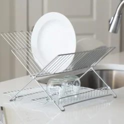 JR FOLDING DISH RACK METALLIC - cozylivehome.com | we sell a wide range of comfortable household items^ Shop All