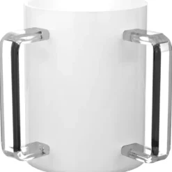 J-WCLC-W-C Lucite wash cup white w/clear handles - cozylivehome.com | we sell a wide range of comfortable household items^ Shop All