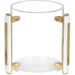 J-WCLF-W-WNG CLEAR ACRYLIC WASH CUP WITH WHT AND GD H - cozylivehome.com | we sell a wide range of comfortable household items^ Shop All