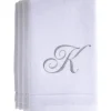 New K - Cotton velour monogram towel - White - cozylivehome.com | we sell a wide range of comfortable household items Giftware