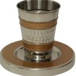 KC11049-GD Kiddush Cup Nickel Hammered//Enamel Gold W/Saucer - cozylivehome.com | we sell a wide range of comfortable household items^ Shop All