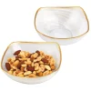 Cheap KM734 White Alabaster 5″ Squarish Glass Fruit or Salad Bowl With Gold Rim - cozylivehome.com | we sell a wide range of comfortable household items Giftware